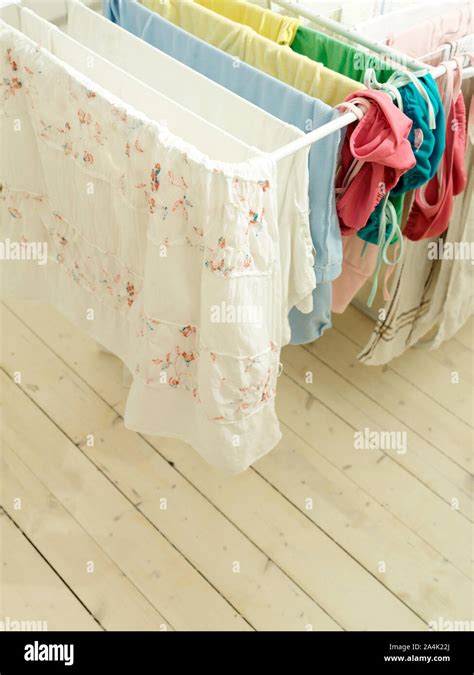 drying clothes routine stock photo alamy
