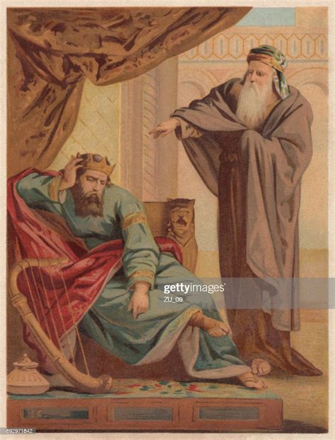 Nathan The Prophet Confronts David Chromolithograph High-Res Vector ...