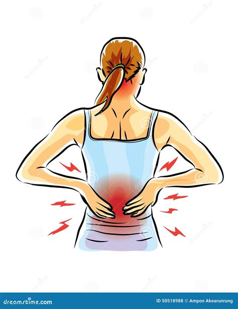 Human Was Back Ache and Pain Stock Vector - Illustration of fingers