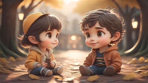Animation Cute Baby Couple
