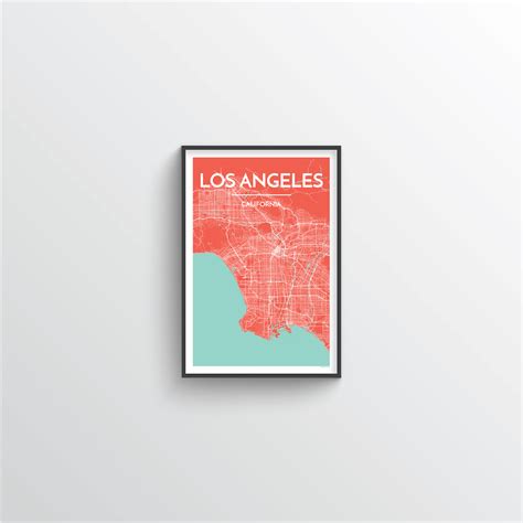 Los Angeles City Map Art Prints - High Quality Custom Made Art - Point ...