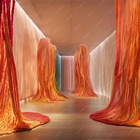 Premium Photo | Dynamic textile installations reacting to changes in