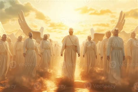 angels with The Messiah jesus leading in heaven . 23775780 Stock Photo ...