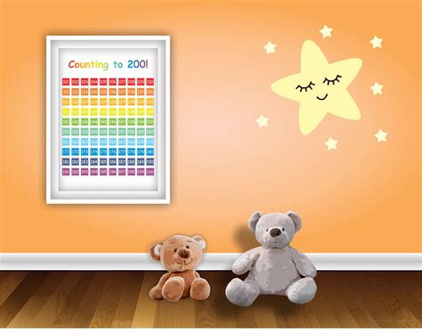 Counting to 200 Poster Digital Download Wall Art | Etsy