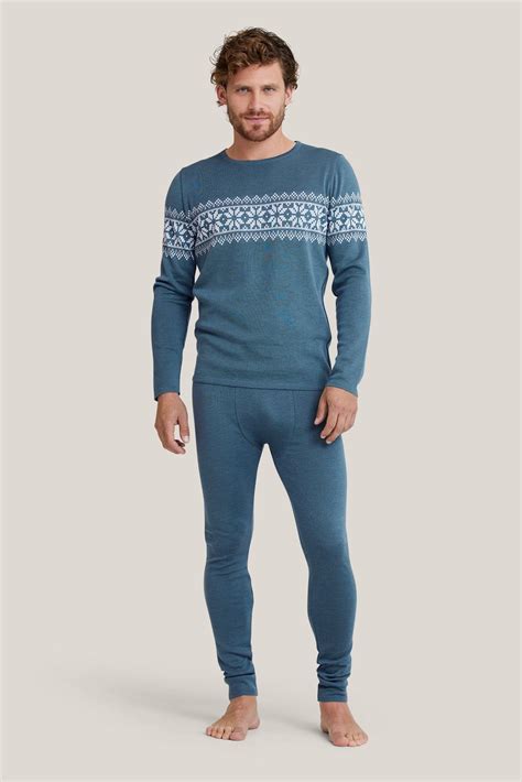 Ski base layer set for men - Grey Merino by Tidløs