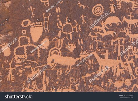 Petroglyphs Carved Rocks By Navajo Hopi Stock Photo 143538940 ...