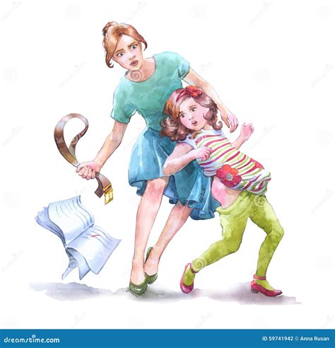 Punizione del bambino illustrazione di stock. Illustrazione di cinghia