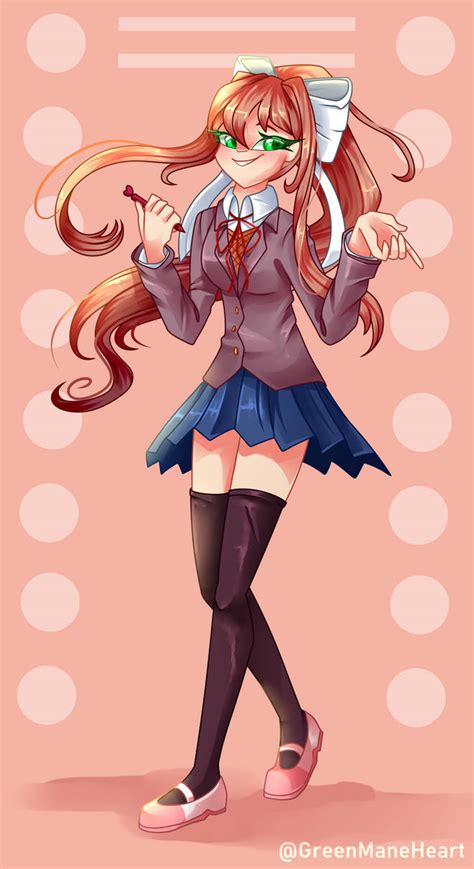 Monika Fanart by GreenManeHeart on DeviantArt