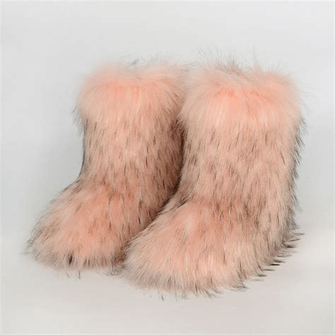 Women's Faux Fur Boots Fuzzy Warm Short Winter Boots