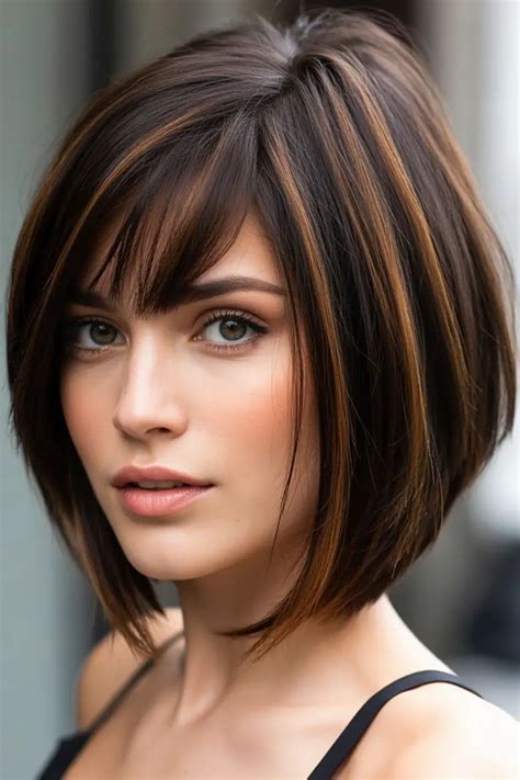 haircuts  bangs  trendy bob shag layered styles