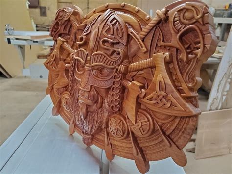 Viking Wood Carving Wood Sculpture Wood Wall Decor - Etsy