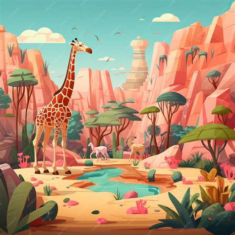Premium AI Image | illustration of a game background of a zoo 2D game ...