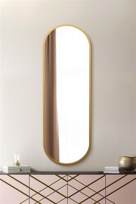 vultus  gold metal framed double arched wall mirror