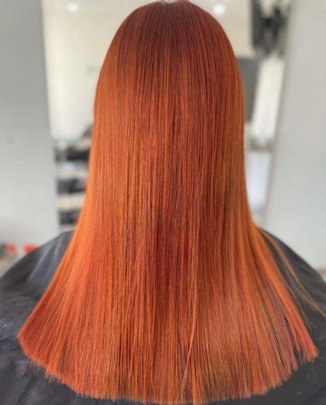 32 Best Orange Hair Color Shades : Dark Brown Orange Long Straight Hair