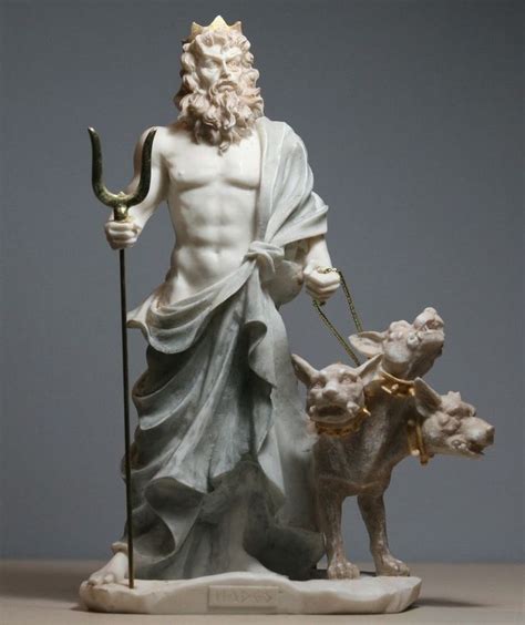details  hades pluto god  underworld cerberus handmade statue