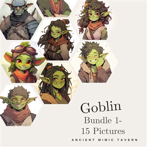 Goblin Bundle 1- 15 Goblin Portraits, Dungeons and Dragons Art, D&D Art