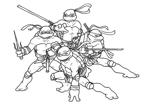 Desenhos de Tartaruga Ninja para Colorir e Imprimir