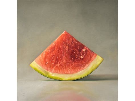 Watermelon slice kitchen fruit food oil painting fine art print by ...