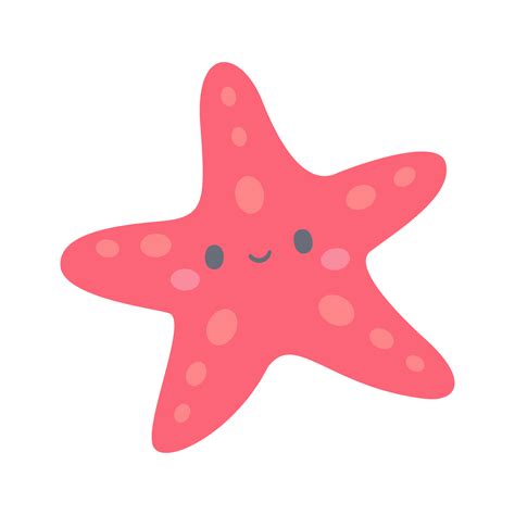 Cartoon starfish. cute sea creatures on the beach of the ocean 14627771 PNG