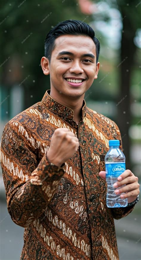 laki laki tersenyum mengepalkan tangan  ai generated image