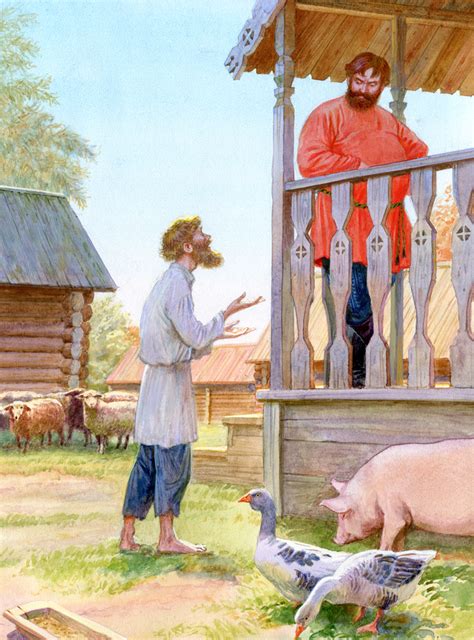 Иллюстрация Два брата. в стиле книжная графика | Illustrators.ru