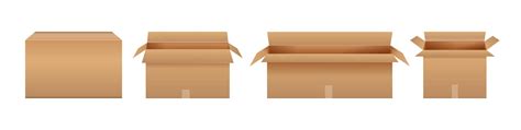 premium vector cardboard boxes delivery package side view