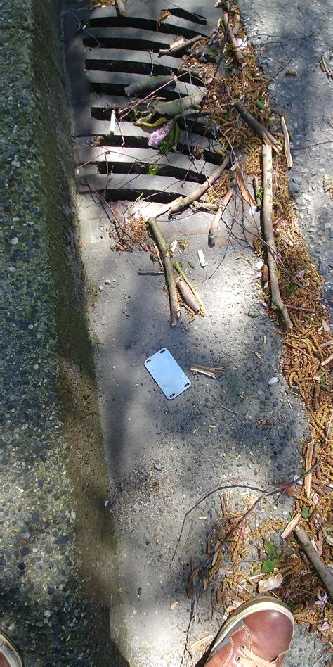 This metal plate almost hit us walking around yesterday during the