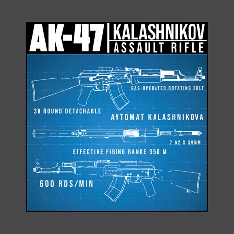 AK-47 BLUEPRINT - Ak47 - T-Shirt | TeePublic