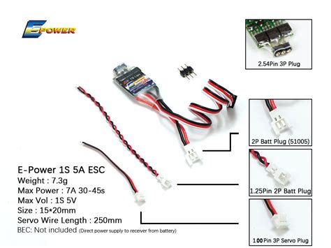 ESC 5A1S 5A2S 10A 20A 30A 40A E-Power for RC Electric Radio Control ...