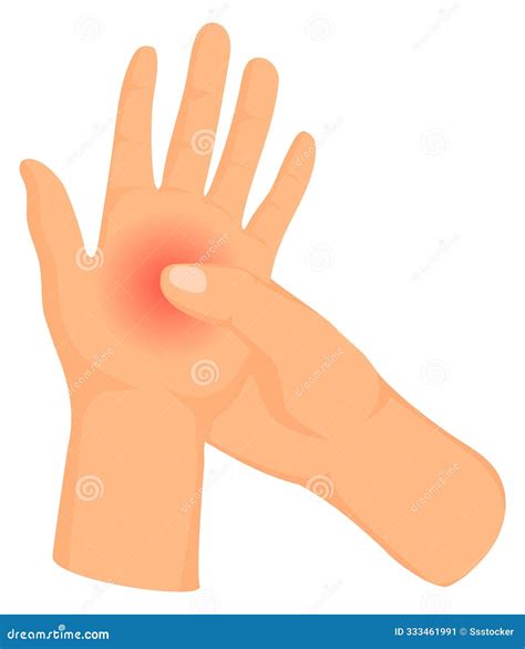 Pain In Hand Thin Line Icon, Body Pain Concept, Injury In Hand Joint