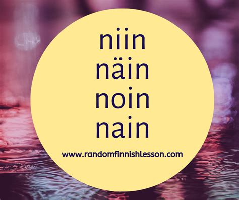 How to use the Finnish words 'niin', 'näin', 'noin' and 'nain' - Random ...