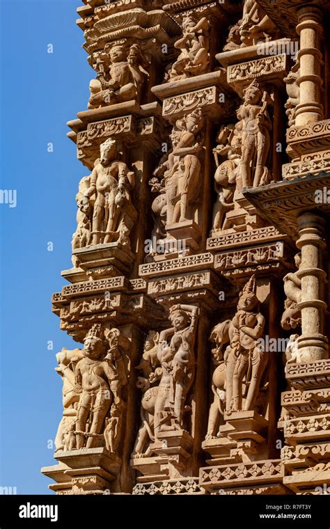 Khajuraho temple india khajuraho sculptures hi-res stock photography ...