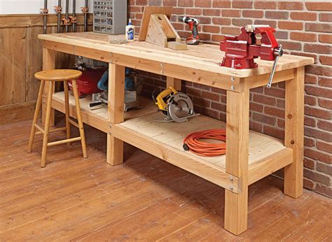 Heavy-duty plank workbench