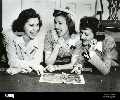 ANDREWS SISTERS - US vocal group from left Maxene, Patty and LaVerne ...