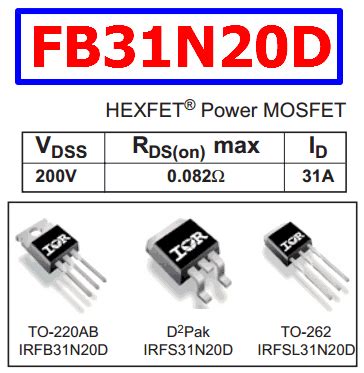 FB31N20D Datasheet - 200V, 31A - SMPS MOSFET - IR