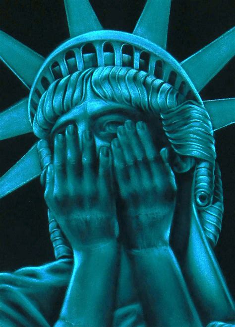 Statue of Liberty Crying, "Liberty in Crisis" Original Oil Painting on – velvetify