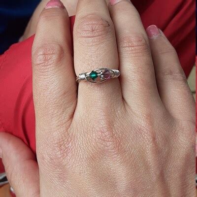 2 Stone Mother's Birthstone Ring: Personalized Sterling Silver Mom's ...