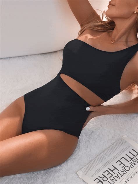 SHEIN X Clarissa Marchese Summer Beach Women's Plain One Shoulder