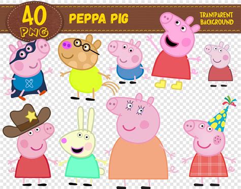 Peppa Pig Clipart Peppa Pig Characters Peppa Pig Png | Etsy
