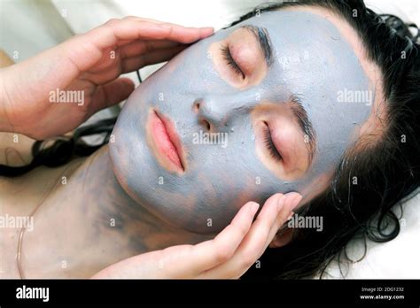 mud mask  face stock photo alamy
