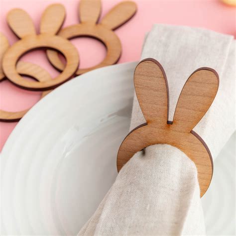 Wooden Bunny Ear Napkin Rings - Postbox Party