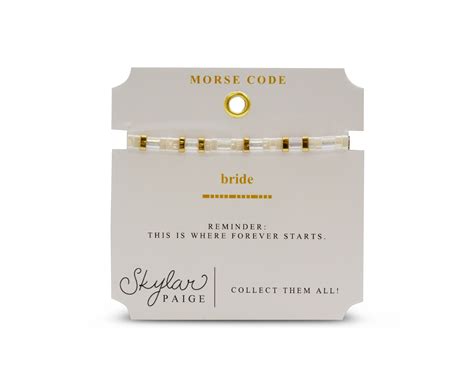 Skylar Paige - BRIDE - Morse Code Tila Beaded Bracelet - The 'White' O