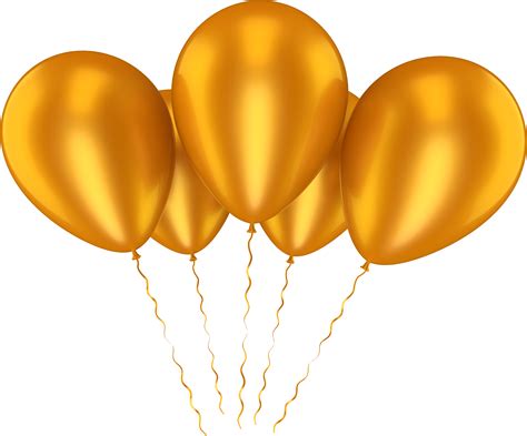 Transparent Background Gold Balloon Png Golden Balloons Png Gold ...