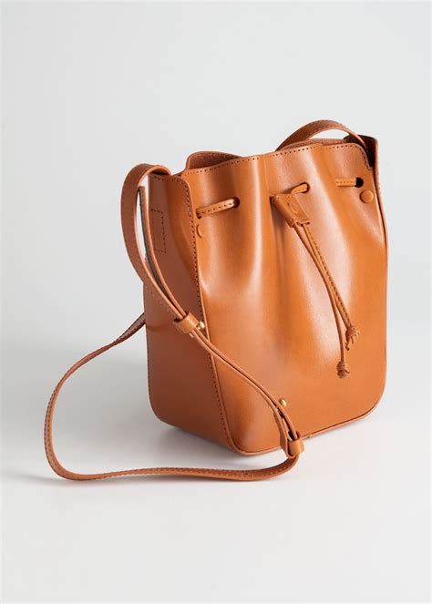 & Other Stories + Drawstring Leather Bucket Bag