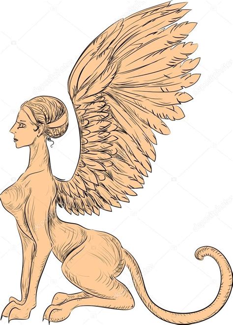 Sphinx mythological creature ⬇ Vector Image by © mariaflaya | Vector ...
