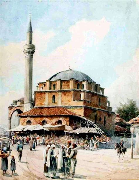 Пазар пред баня Баши джамия | Cityscape art, Sofia, Islamic paintings