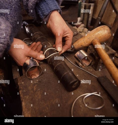 traditional silversmith  work  jewellery stock photo alamy