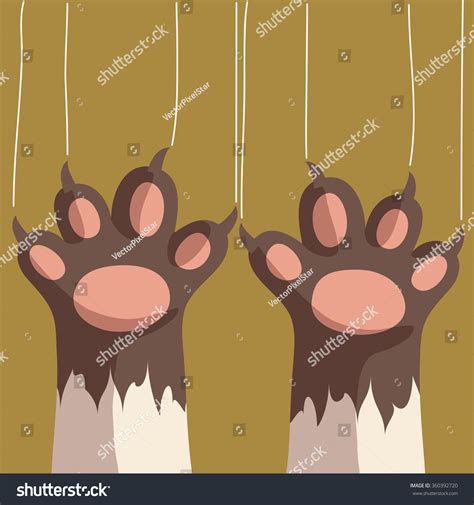 Isolated Cat Foot Scratching Claws Simple Stock Vector (Royalty Free