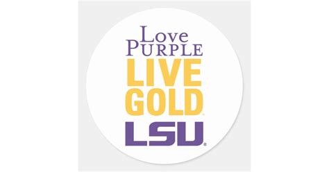 Love Purple Live Gold LSU Logo Classic Round Sticker | Zazzle