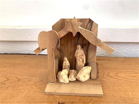 Small Wood Nativity Vintage Nativity Set Hand Carved - Etsy